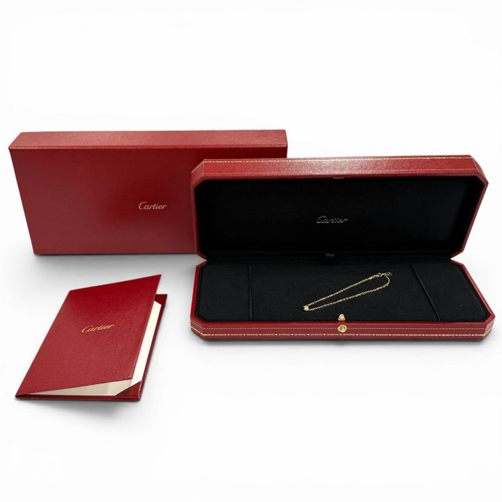 美品★Cartier カルティエ ダムールLM ダイヤ ブレスレット AU750(YG) 2025年9月購入 18.6cm 0.13ct イエローゴールド 総重量2.0g 箱付き