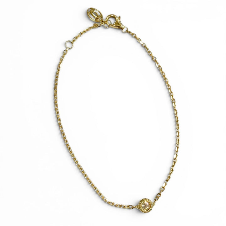 美品★Cartier カルティエ ダムールLM ダイヤ ブレスレット AU750(YG) 2025年9月購入 18.6cm 0.13ct イエローゴールド 総重量2.0g 箱付き