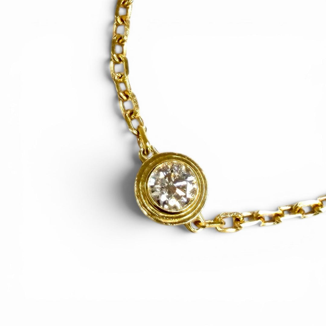 美品★Cartier カルティエ ダムールLM ダイヤ ブレスレット AU750(YG) 2025年9月購入 18.6cm 0.13ct イエローゴールド 総重量2.0g 箱付き