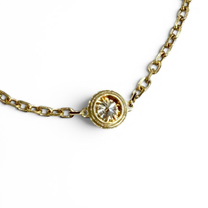 美品★Cartier カルティエ ダムールLM ダイヤ ブレスレット AU750(YG) 2025年9月購入 18.6cm 0.13ct イエローゴールド 総重量2.0g 箱付き