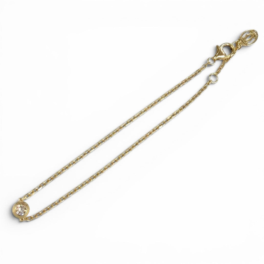美品★Cartier カルティエ ダムールLM ダイヤ ブレスレット AU750(YG) 2025年9月購入 18.6cm 0.13ct イエローゴールド 総重量2.0g 箱付き