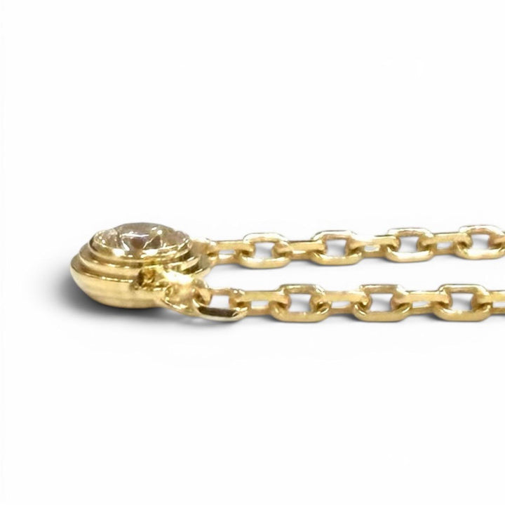 美品★Cartier カルティエ ダムールLM ダイヤ ブレスレット AU750(YG) 2025年9月購入 18.6cm 0.13ct イエローゴールド 総重量2.0g 箱付き