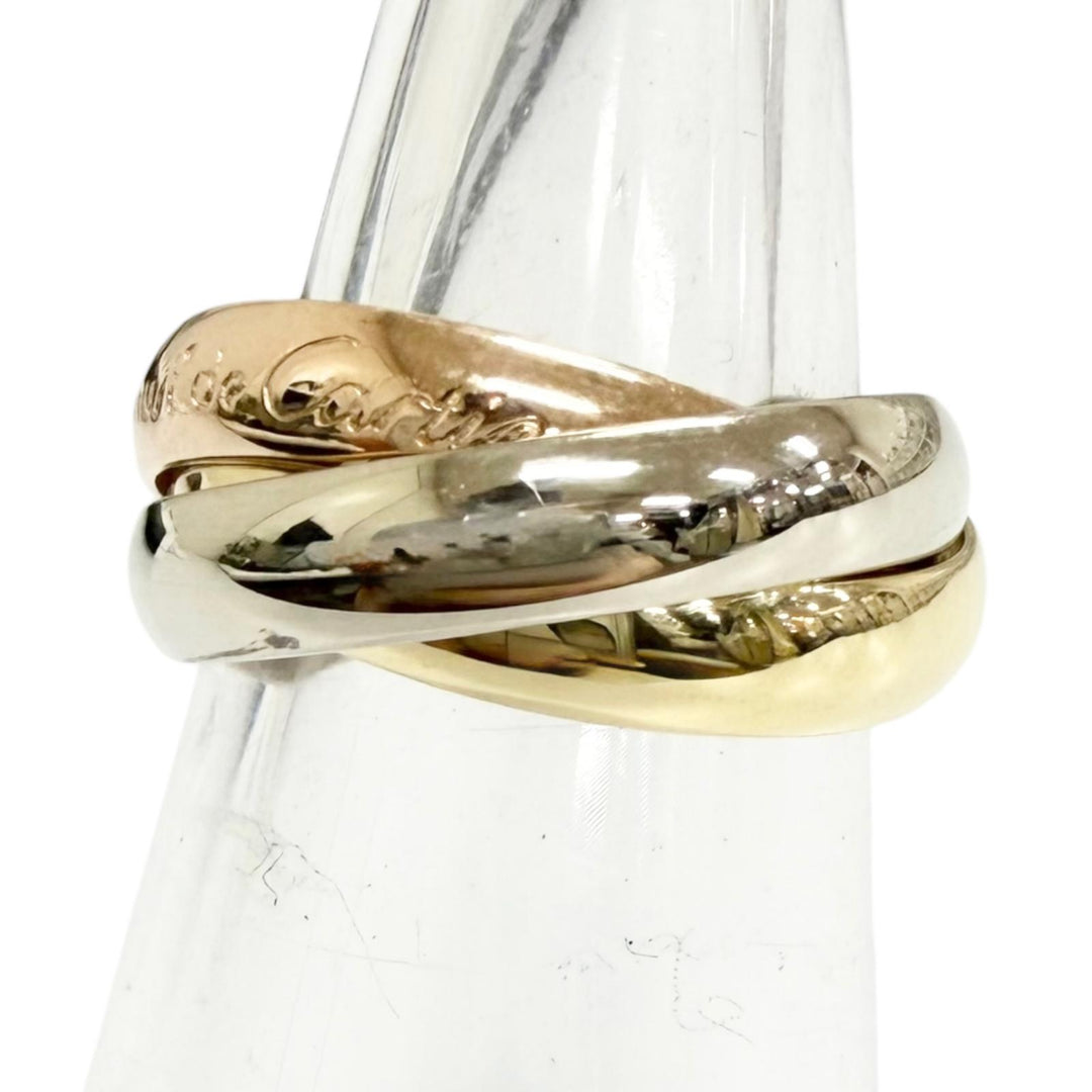 極美品□Cartier カルティエ トリニティ クラシック 750(YG PG WG) リング 指輪 ホワイトゴールド ピンクゴールド 47(JP7号) 6.4g