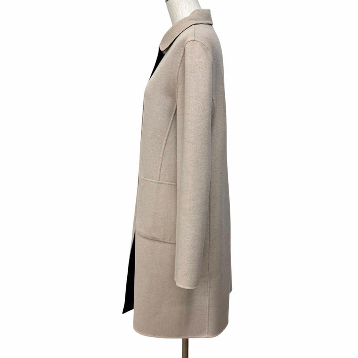 極美品★WEEKEND MaxMara ウィークエンドマックスマーラ 50860279 リバーシブル 無地 ウールコート ネイビー ベージュ 44 正規品