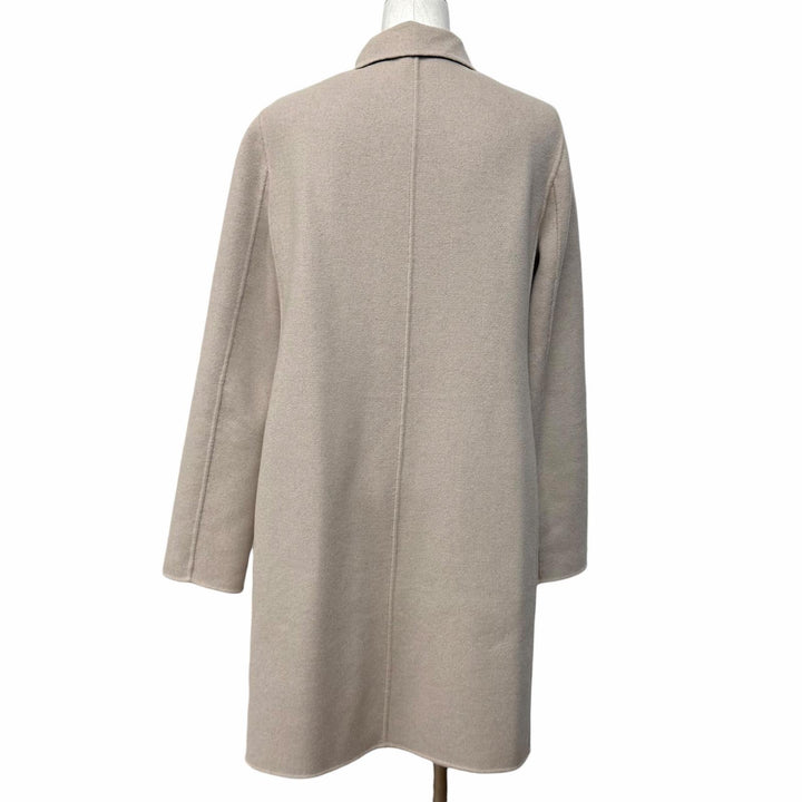 極美品★WEEKEND MaxMara ウィークエンドマックスマーラ 50860279 リバーシブル 無地 ウールコート ネイビー ベージュ 44 正規品
