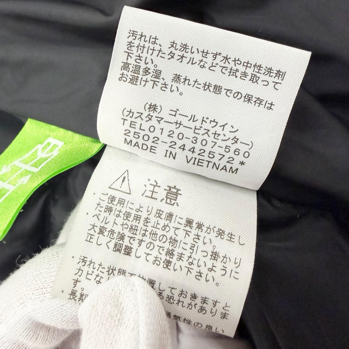 美品□THE NORTH FACE ザ ノースフェイス ND92548 WOOLY NUPTSE JACKET ロゴ刺繍 フード入 ダウンジャケット チャコールグレー M 正規品