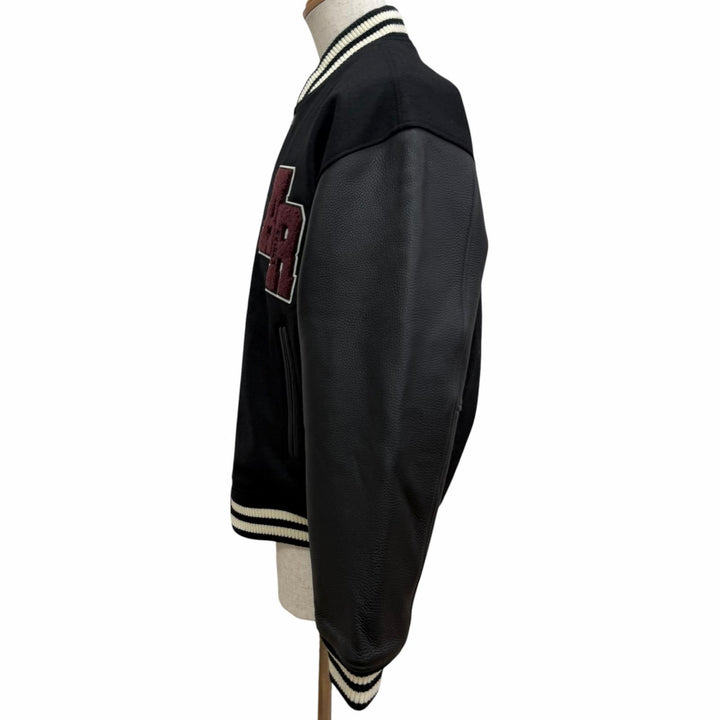 美品□AVIREX アヴィレックス 783-4952054 SKOOKUM VARSITY JACKET 袖レザー スタジャン ブルゾン ブラック L 正規品 メンズ 保存袋付き