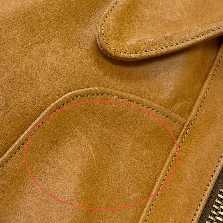 良品□JOE McCOY ジョーマッコイ MJ15011 ホースハイド 70s LEATHER JACKET シングル ライダースジャケット ライトブラウン 36 メンズ