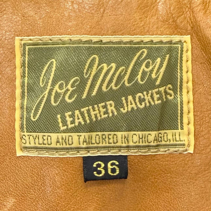 良品□JOE McCOY ジョーマッコイ MJ15011 ホースハイド 70s LEATHER JACKET シングル ライダースジャケット ライトブラウン 36 メンズ