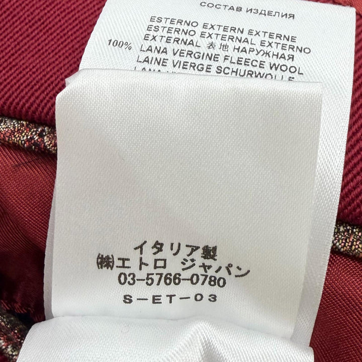 極美品□ETRO エトロ 22AW ウール100％ 裏地ジャングルプリント チェスターコート ロングコート ボルドー 50 イタリア製 正規品 メンズ