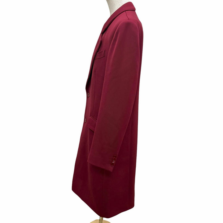 極美品□ETRO エトロ 22AW ウール100％ 裏地ジャングルプリント チェスターコート ロングコート ボルドー 50 イタリア製 正規品 メンズ