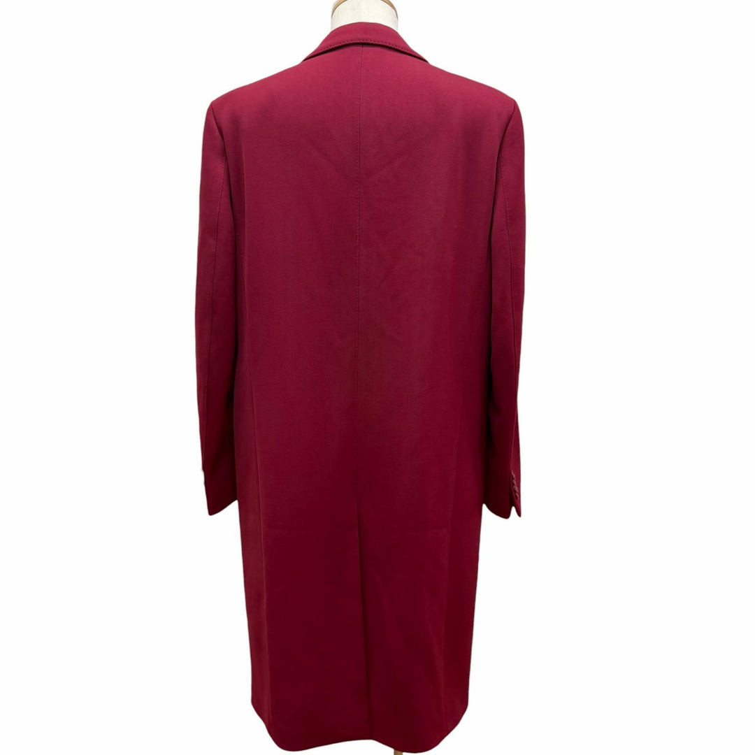 極美品□ETRO エトロ 22AW ウール100％ 裏地ジャングルプリント チェスターコート ロングコート ボルドー 50 イタリア製 正規品 メンズ