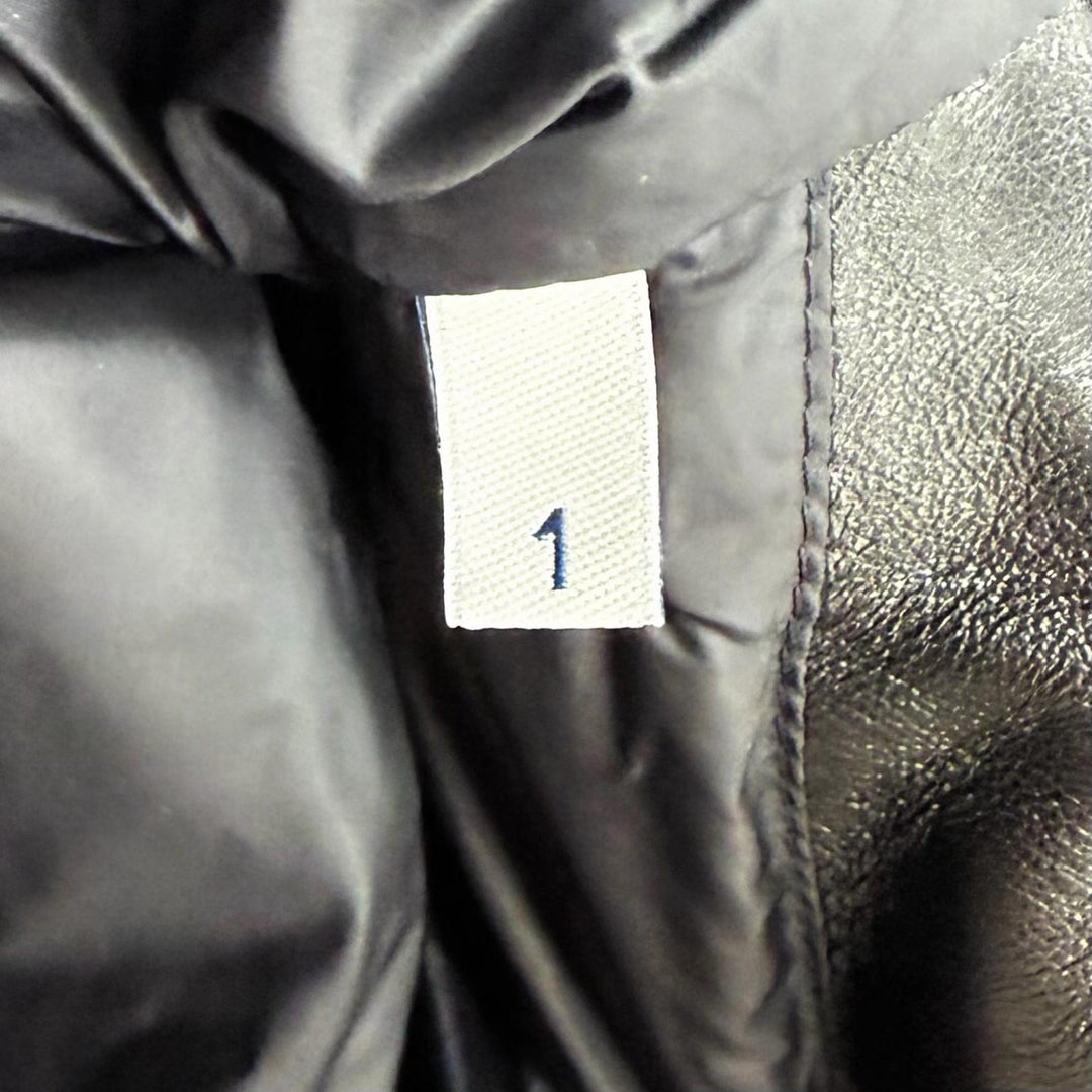 未使用品★MONCLER モンクレール 20-21AW G10931A53C00 ADIB ロゴボタン付 レザー ダウンジャケット 1 正規品 ガーメント・ハンガー付