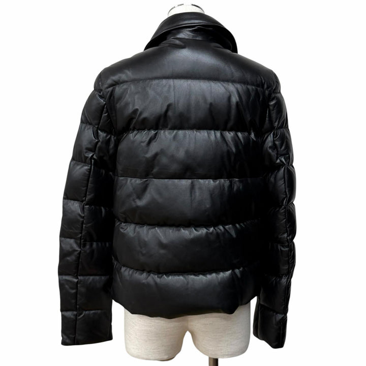 未使用品★MONCLER モンクレール 20-21AW G10931A53C00 ADIB ロゴボタン付 レザー ダウンジャケット 1 正規品 ガーメント・ハンガー付