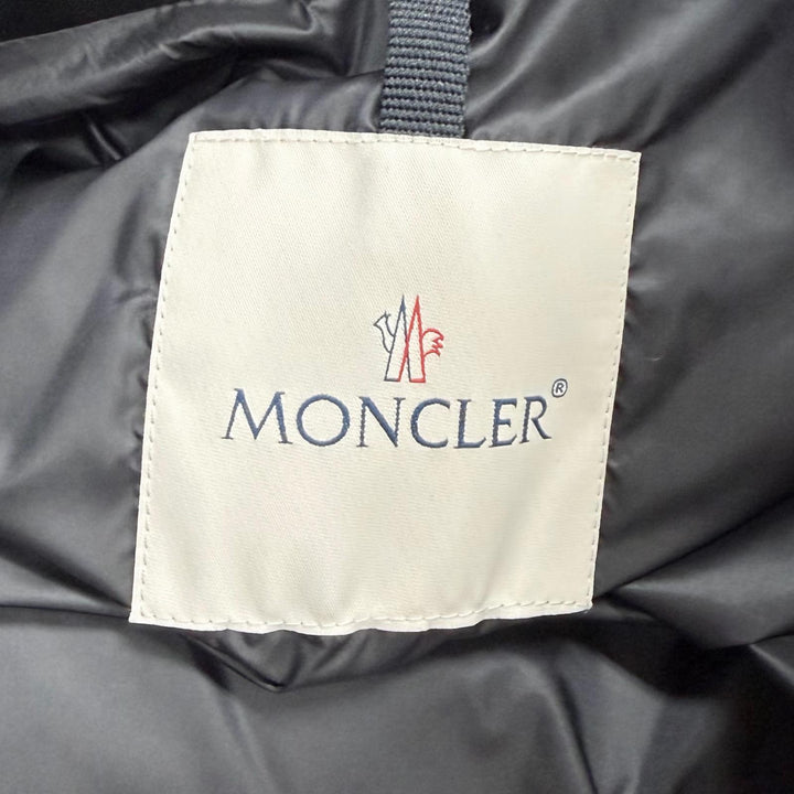 未使用品★MONCLER モンクレール 20-21AW G10931A53C00 ADIB ロゴボタン付 レザー ダウンジャケット 1 正規品 ガーメント・ハンガー付