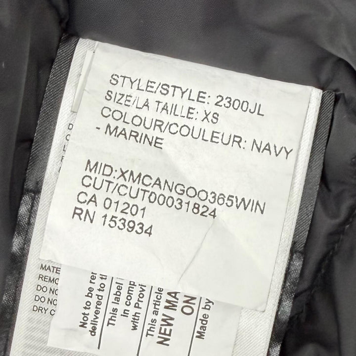 美品★CANADA GOOSE カナダグース 2300JL CHARLOTTE PARKA ファー・フード・ロゴワッペン付 ダウンジャケット ネイビー XS 正規品