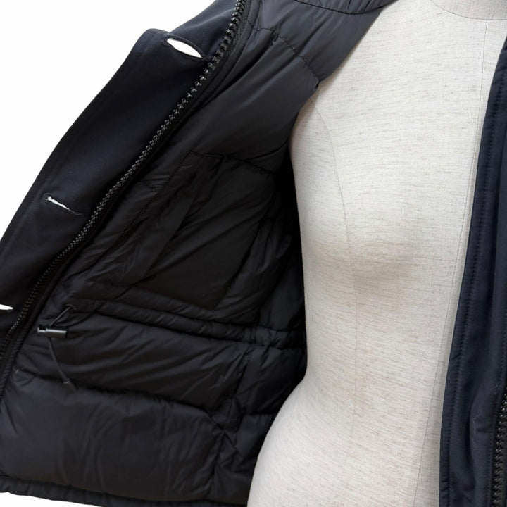 美品★CANADA GOOSE カナダグース 2300JL CHARLOTTE PARKA ファー・フード・ロゴワッペン付 ダウンジャケット ネイビー XS 正規品