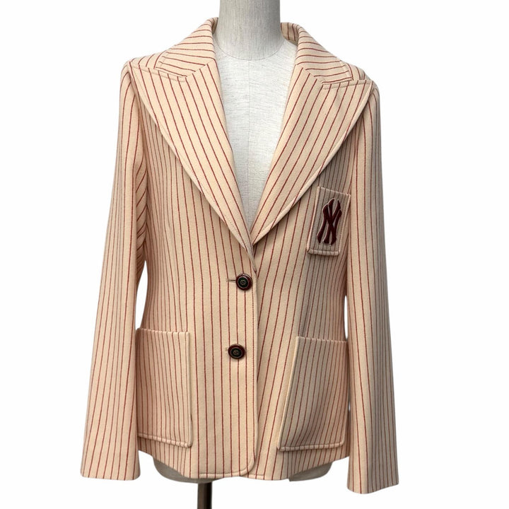 極美品★GUCCI New York Yankees グッチ ニューヨーク・ヤンキース 542267 ウール100％ インターロッキングG ジャケット 40 正規品