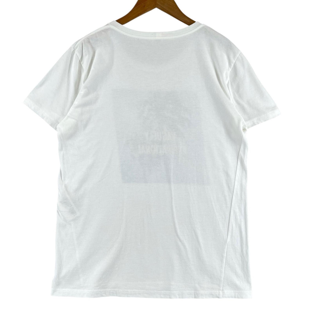 美品▲CELINE セリーヌ 20SS 2X309812I コットン100% デイヴィッドクラマー 半袖Ｔシャツ ホワイト S イタリア製 正規品 メンズ