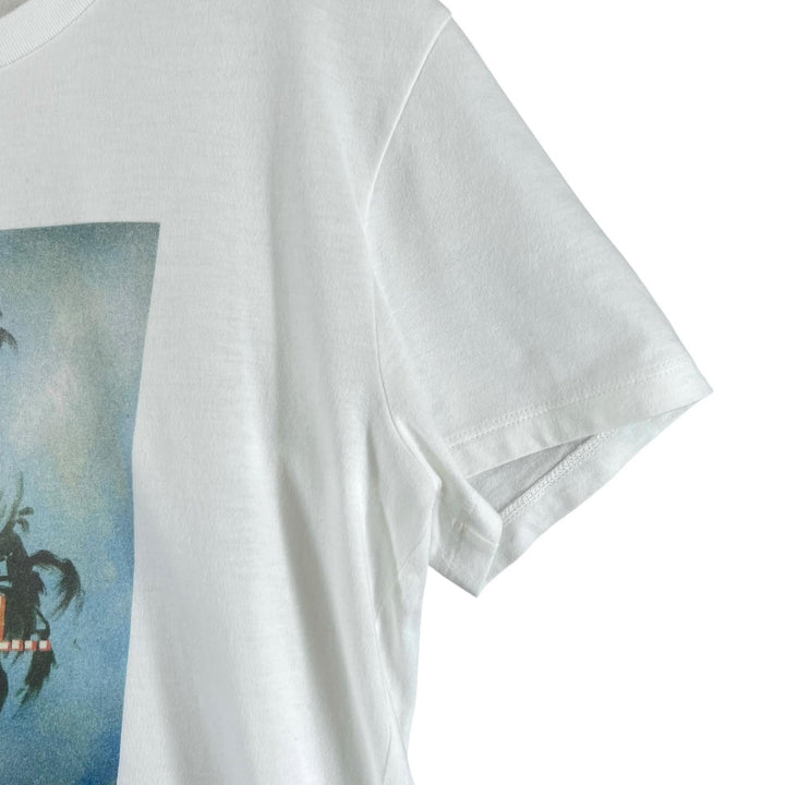 美品▲CELINE セリーヌ 20SS 2X309812I コットン100% デイヴィッドクラマー 半袖Ｔシャツ ホワイト S イタリア製 正規品 メンズ