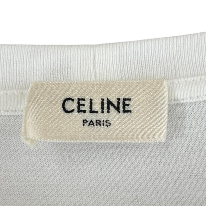 美品▲CELINE セリーヌ 20SS 2X309812I コットン100% デイヴィッドクラマー 半袖Ｔシャツ ホワイト S イタリア製 正規品 メンズ