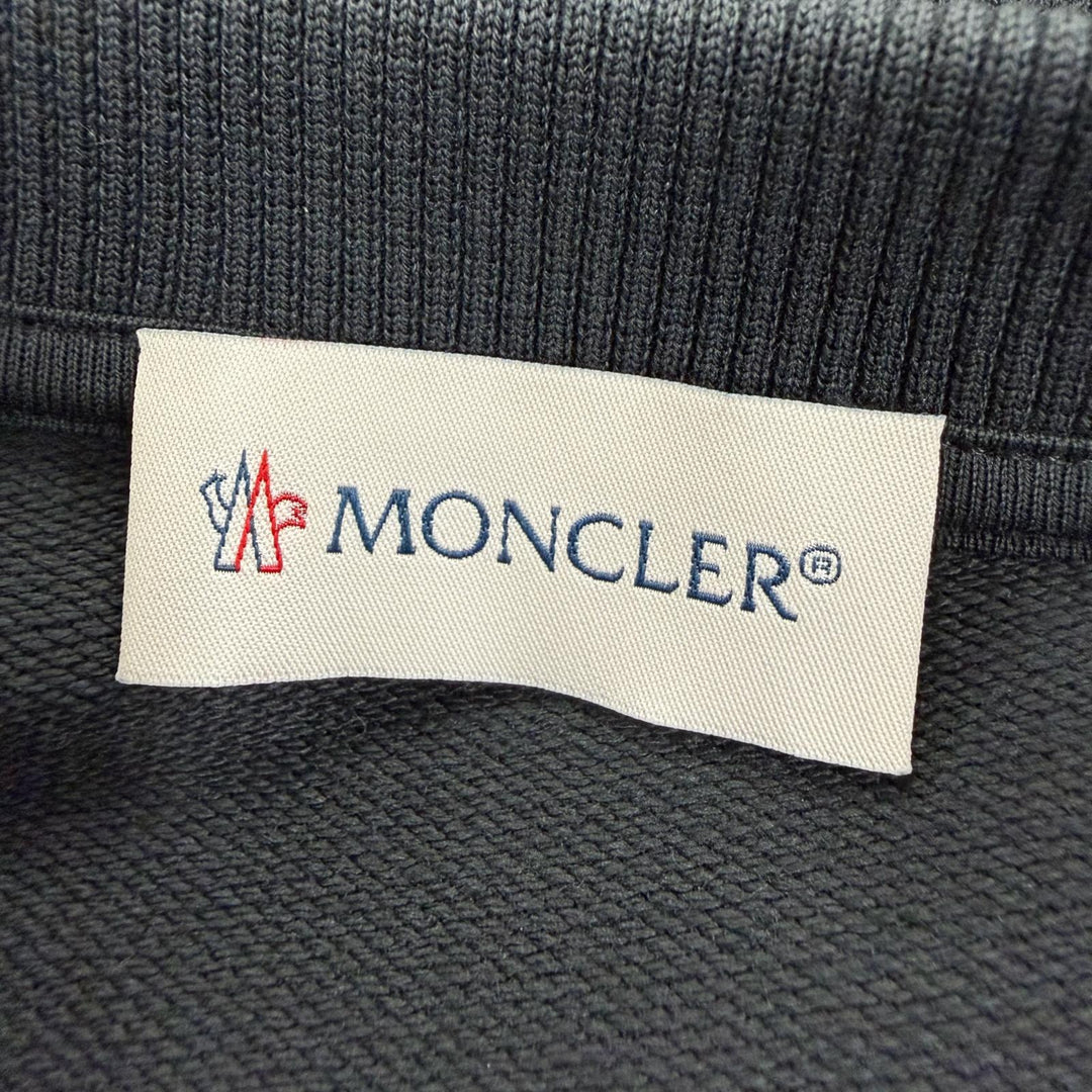 美品☆MONCLER モンクレール 2023年製 I20938I00012 VESTITO コットン ロゴワッペン付 長袖 ワンピース ブラック XS 正規品 レディース