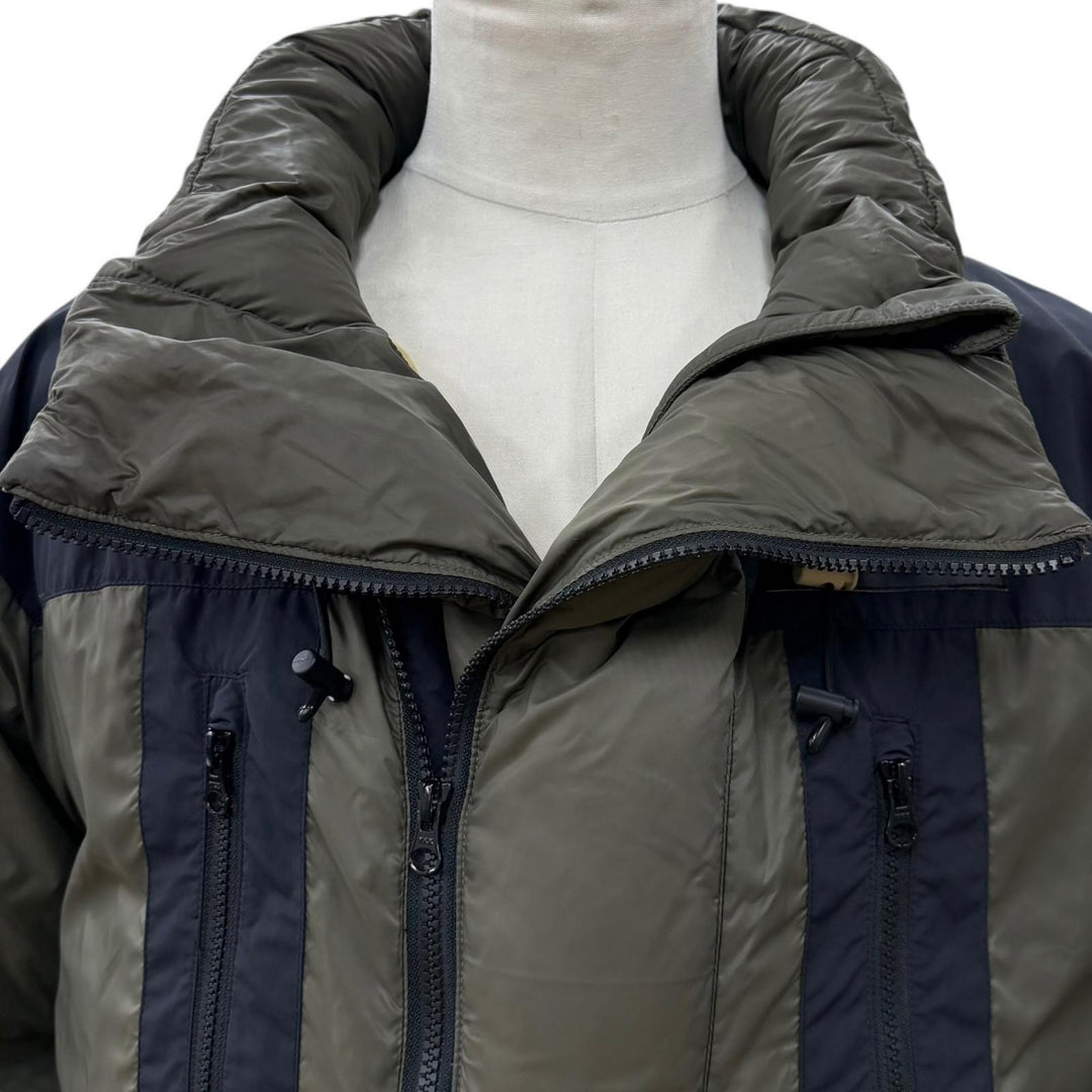 良品▼NEIGHBORHOOD ネイバーフッド TEAM.DOWN/N-JKT ワッペン付き ダブルジップアップ ダウンジャケット カーキ M 正規品 メンズ