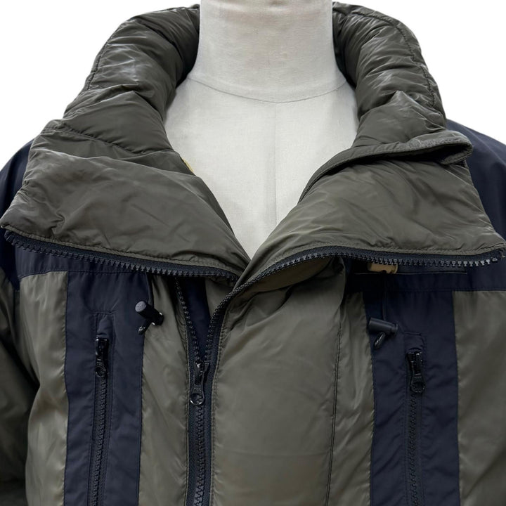 良品▼NEIGHBORHOOD ネイバーフッド TEAM.DOWN/N-JKT ワッペン付き ダブルジップアップ ダウンジャケット カーキ M 正規品 メンズ