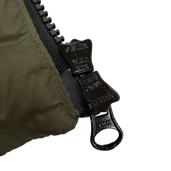 良品▼NEIGHBORHOOD ネイバーフッド TEAM.DOWN/N-JKT ワッペン付き ダブルジップアップ ダウンジャケット カーキ M 正規品 メンズ