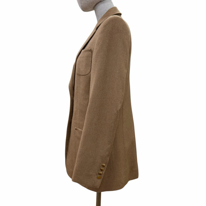 美品☆Max Mara マックスマーラ 2024年製 BLASY キャメル100％ ロゴボタン付 ジャケット キャメル 40 イタリア製 正規品 レディース