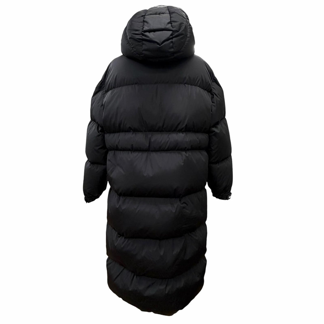 美品△MONCLER モンクレール 20-21AW F20931D52800 TIAM ロゴワッペン フード付き ロング ダウンコート ブラック 0 正規品 レディース