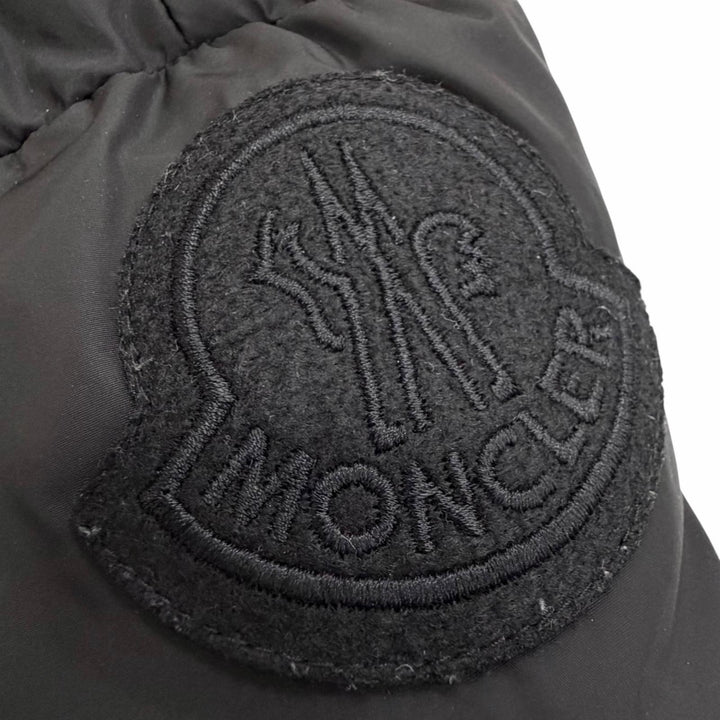 美品△MONCLER モンクレール 20-21AW F20931D52800 TIAM ロゴワッペン フード付き ロング ダウンコート ブラック 0 正規品 レディース