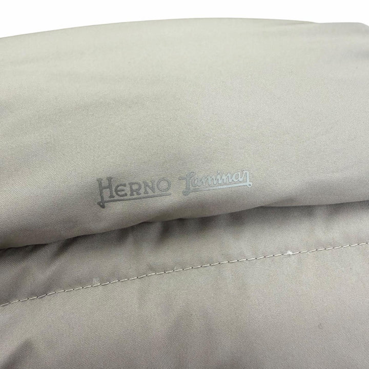 美品☆Herno ヘルノ 2023年製 PI079DL ラミナー GORE-TEX フード付 ZIP UP ダウンジャケット ダウンコート ベージュ系 46 正規品