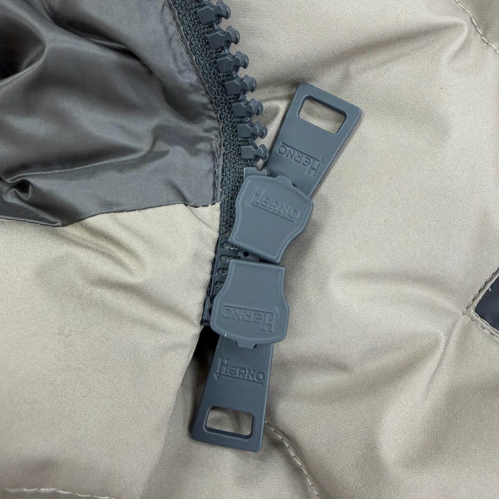 美品☆Herno ヘルノ 2023年製 PI079DL ラミナー GORE-TEX フード付 ZIP UP ダウンジャケット ダウンコート ベージュ系 46 正規品