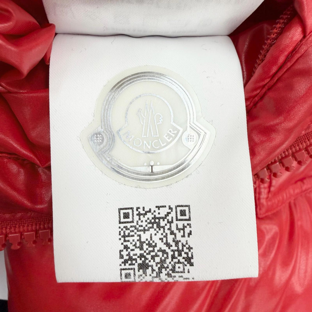 美品◇MONCLER モンクレール 20-21AW ECRINS ダブルジップ ロゴワッペン付き フーデッド ダウンジャケット レッド 2 正規品 メンズ