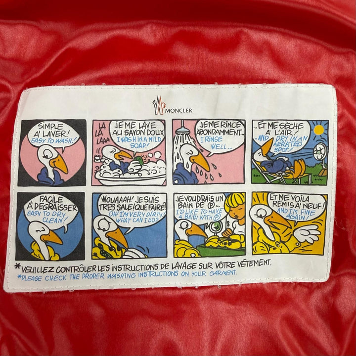 美品◇MONCLER モンクレール 20-21AW ECRINS ダブルジップ ロゴワッペン付き フーデッド ダウンジャケット レッド 2 正規品 メンズ