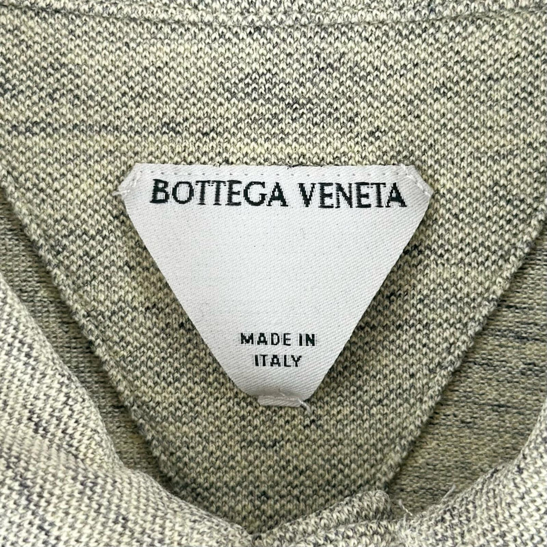 美品▲BOTTEGAVENETA ボッテガヴェネタ 25SS 820677 コットン100％ メランジ 半袖ポロシャツ グリーン XS イタリア製 正規品 メンズ