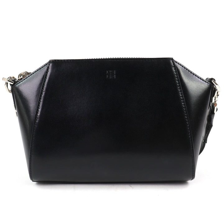 美品△GIVENCHY ジバンシィ BB50LXB1AB アンティゴナ XS 4Gプリント グラフィティ チェーン付き 2WAY レザー ショルダーバッグ ブラック