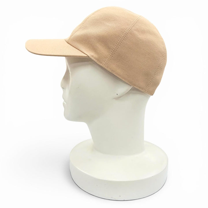 極美品△HERMES エルメス キャスケット デイヴィス ドット メドール コットン シルバー金具 セリエボタン キャップ ベージュ 57 正規品