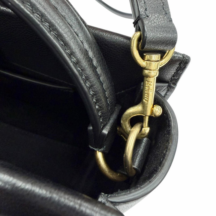 極美品◇MULBERRY マルベリー Mini iris ミニ アイリス Classic Grain 2WAY レザー ハンド ショルダーバッグ ブラック レディース 袋付き