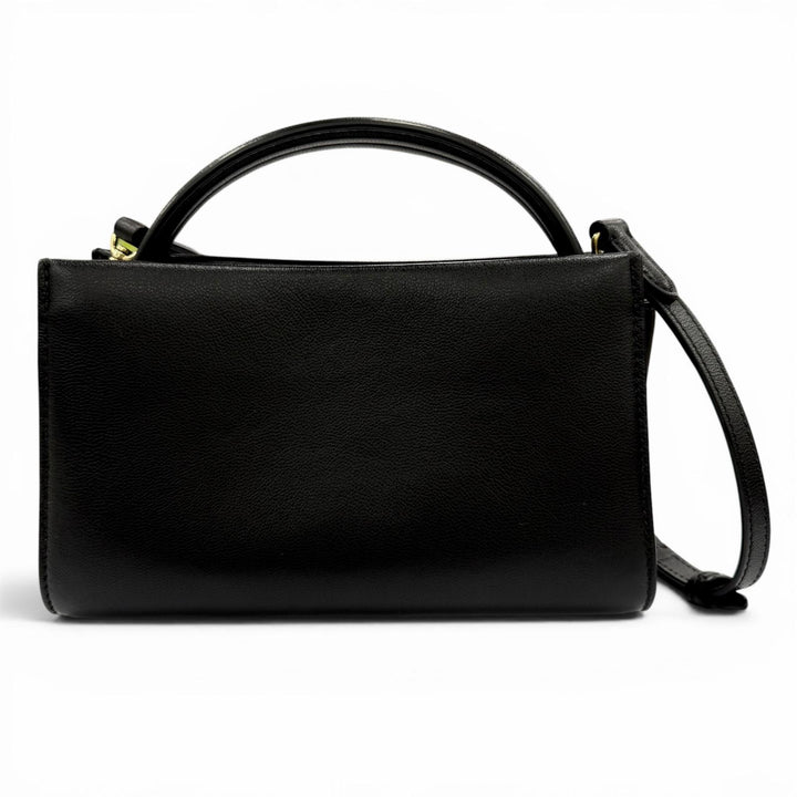 極美品◇MULBERRY マルベリー Mini iris ミニ アイリス Classic Grain 2WAY レザー ハンド ショルダーバッグ ブラック レディース 袋付き