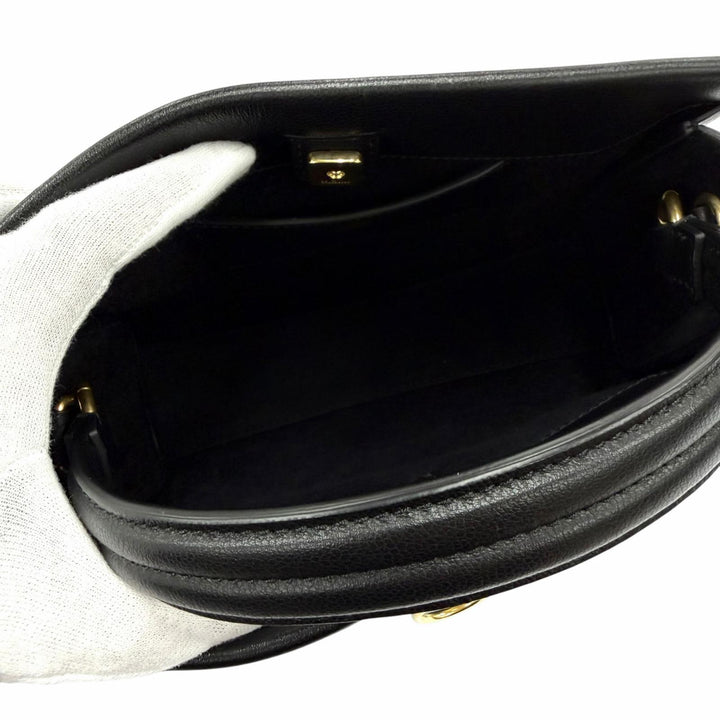 極美品◇MULBERRY マルベリー Mini iris ミニ アイリス Classic Grain 2WAY レザー ハンド ショルダーバッグ ブラック レディース 袋付き