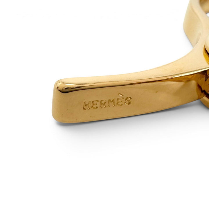 美品▲HERMES エルメス FILOU フィルー Hロゴ グローブホルダー 手袋ホルダー ストラップ ゴールド レディース
