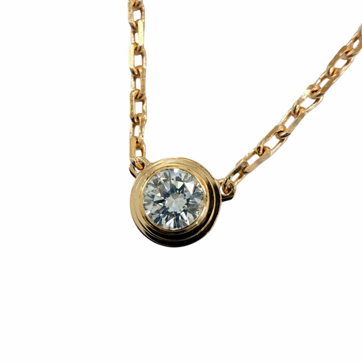 美品☆Cartier カルティエ ダムール SM スモール 750（PG） ダイヤモンド0.09ct ブリリアントカットネックレス ピンクゴールド 重量2.79g