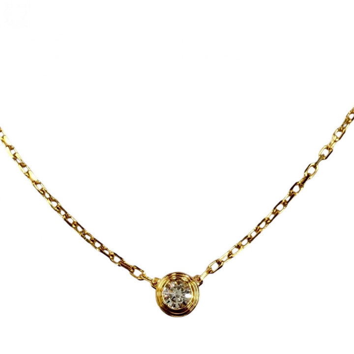 美品◇Cartier カルティエ SJN242 ダムール SM スモール 750YG 1Pダイヤモンド ネックレス イエローゴールド 重量2.77g レディース