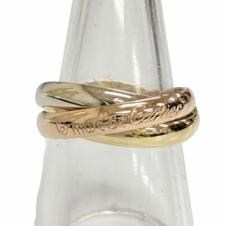 極美品△Cartier カルティエ A3354Y トリニティ MM クラシック リング 750(YG PG WG) イエローゴールド ピンクゴールド 56 JP16号 8.66g