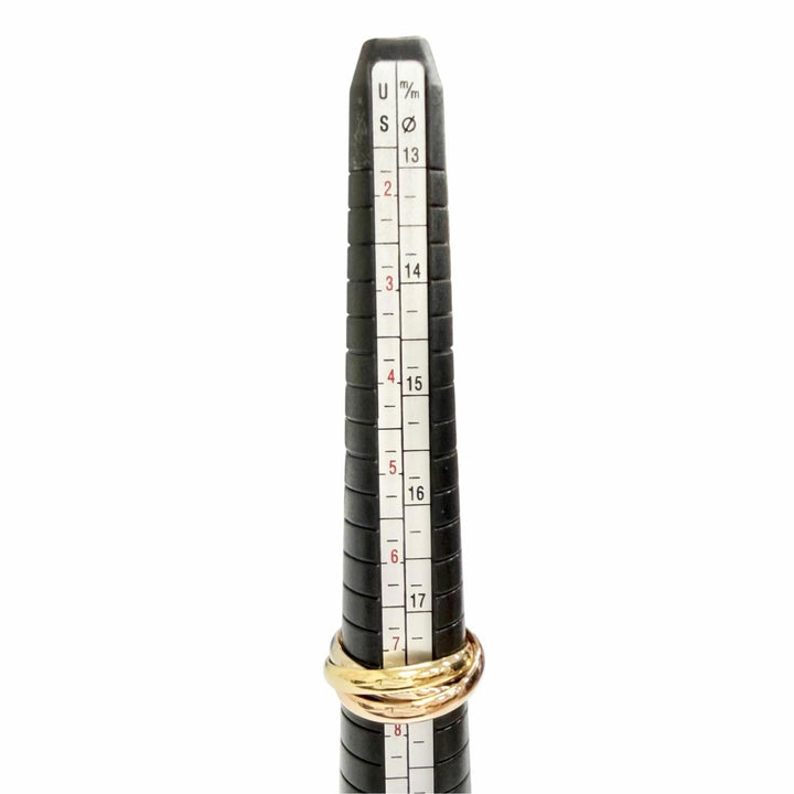 極美品△Cartier カルティエ A3354Y トリニティ MM クラシック リング 750(YG PG WG) イエローゴールド ピンクゴールド 56 JP16号 8.66g