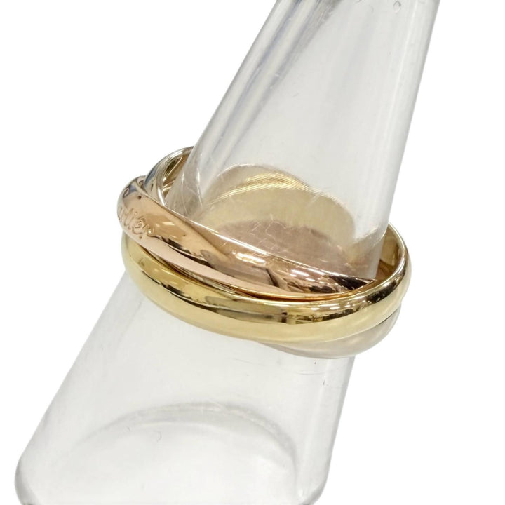 極美品△Cartier カルティエ A3354Y トリニティ MM クラシック リング 750(YG PG WG) イエローゴールド ピンクゴールド 56 JP16号 8.66g