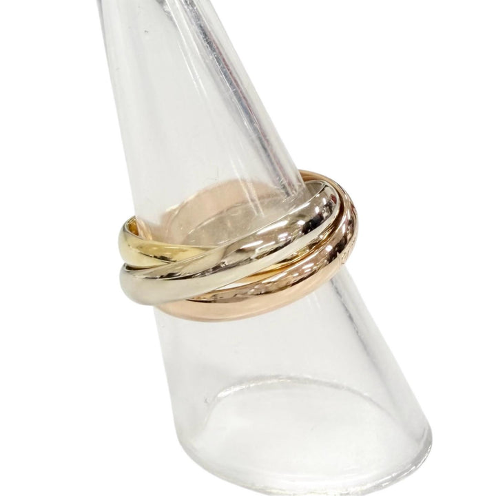 極美品△Cartier カルティエ A3354Y トリニティ MM クラシック リング 750(YG PG WG) イエローゴールド ピンクゴールド 56 JP16号 8.66g