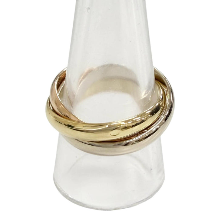 極美品△Cartier カルティエ A3354Y トリニティ MM クラシック リング 750(YG PG WG) イエローゴールド ピンクゴールド 56 JP16号 8.66g